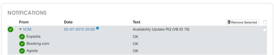 Notification Availability Update Request