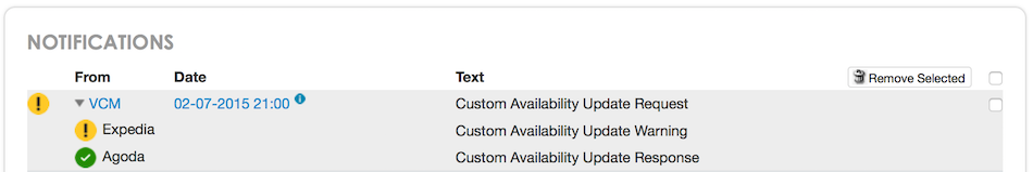 Custom Availability Update Warning