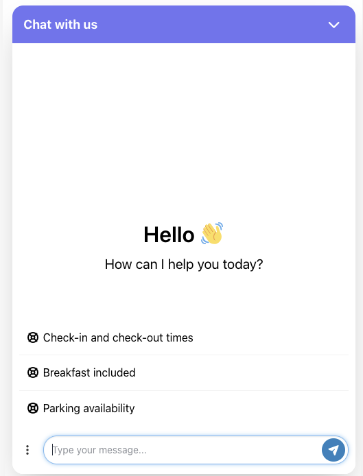 Set Frequent Questions AI ChatBot
