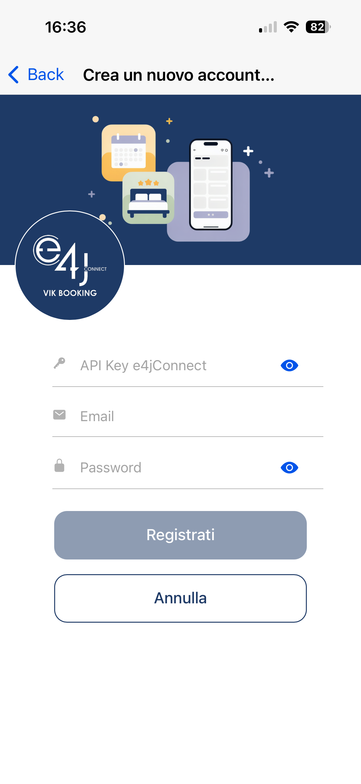 App account creation