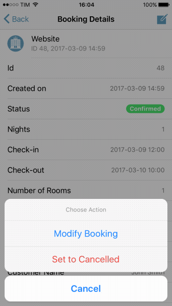e4jConnect Mobile App - Booking Management