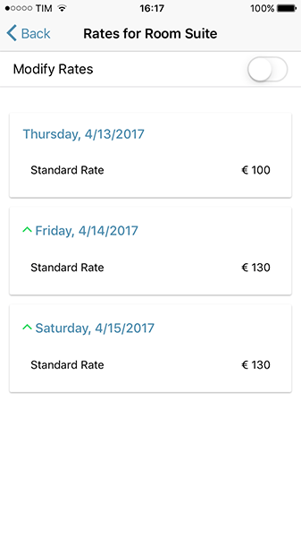 e4jConnect Mobile App - Calendar Rates