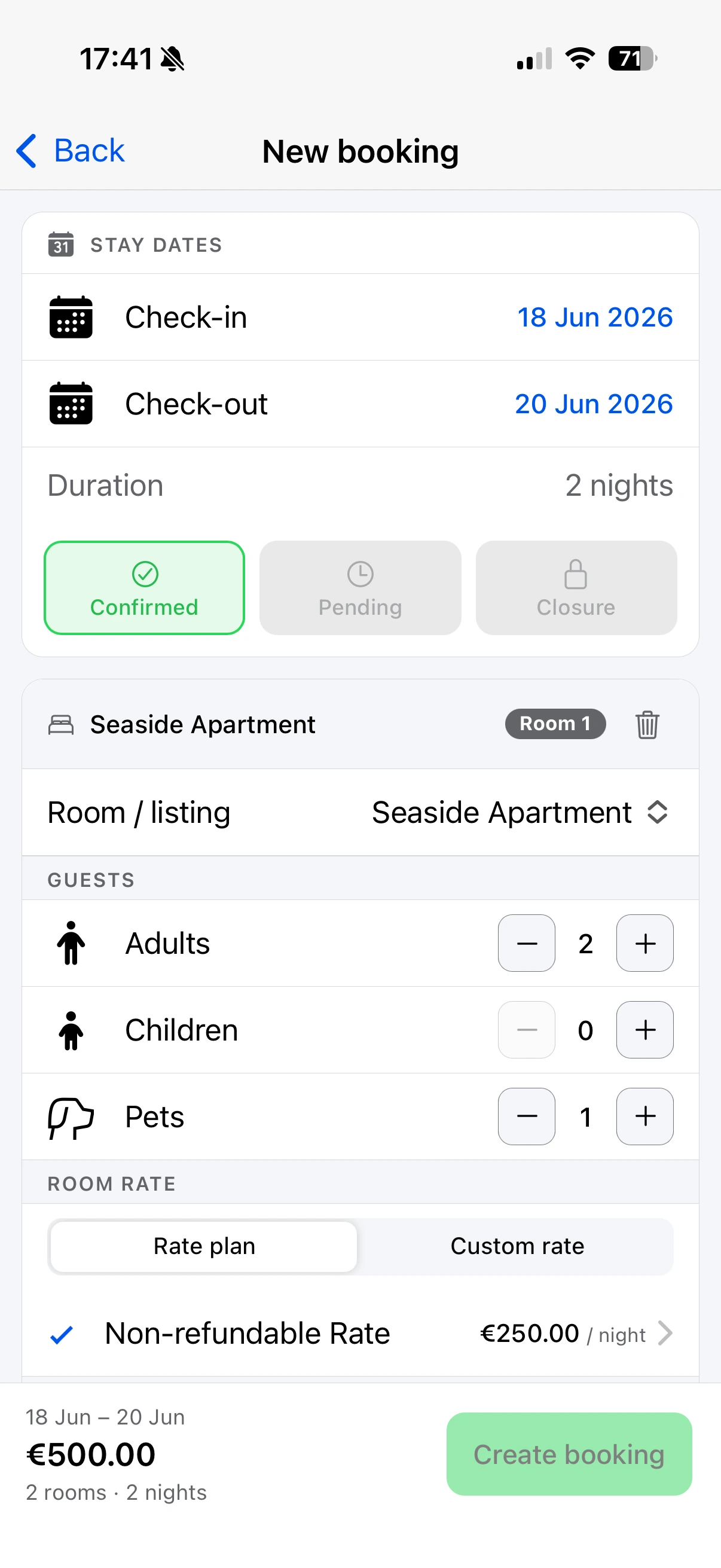 Create a Booking from the Mobile App Creating a new reservation in the e4jConnect Mobile App