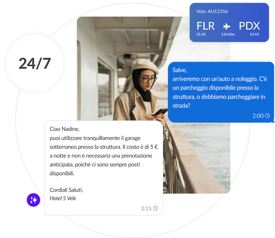 e4jConnect with ChatGPT – Example of automated guest messages e4jConnect showing ChatGPT integration for automated messaging in a vacation rental