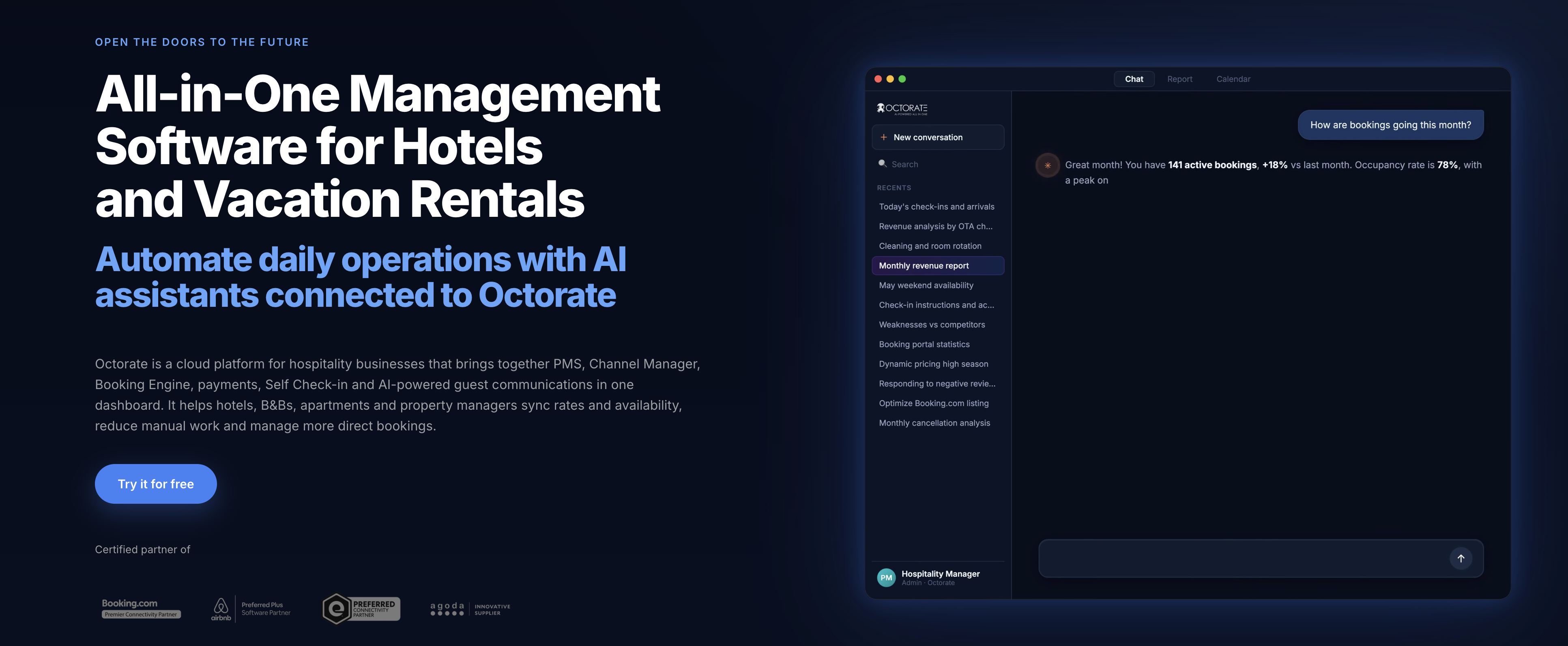 Software comparison: Octorate website homepage