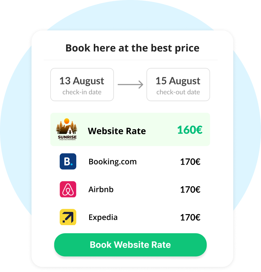 Vacation Rentals Show your best price and save on OTA commissions Vacation Rentals Show your best price and save on OTA commissions
