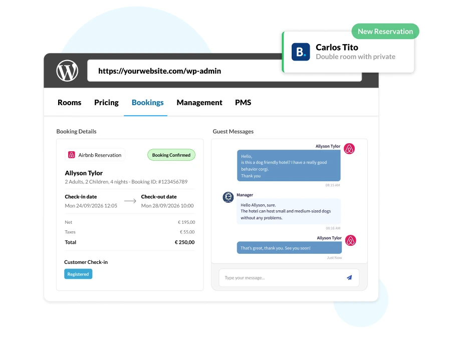 e4jConnect unified PMS, Booking Engine and Channel Manager dashboard — placeholder