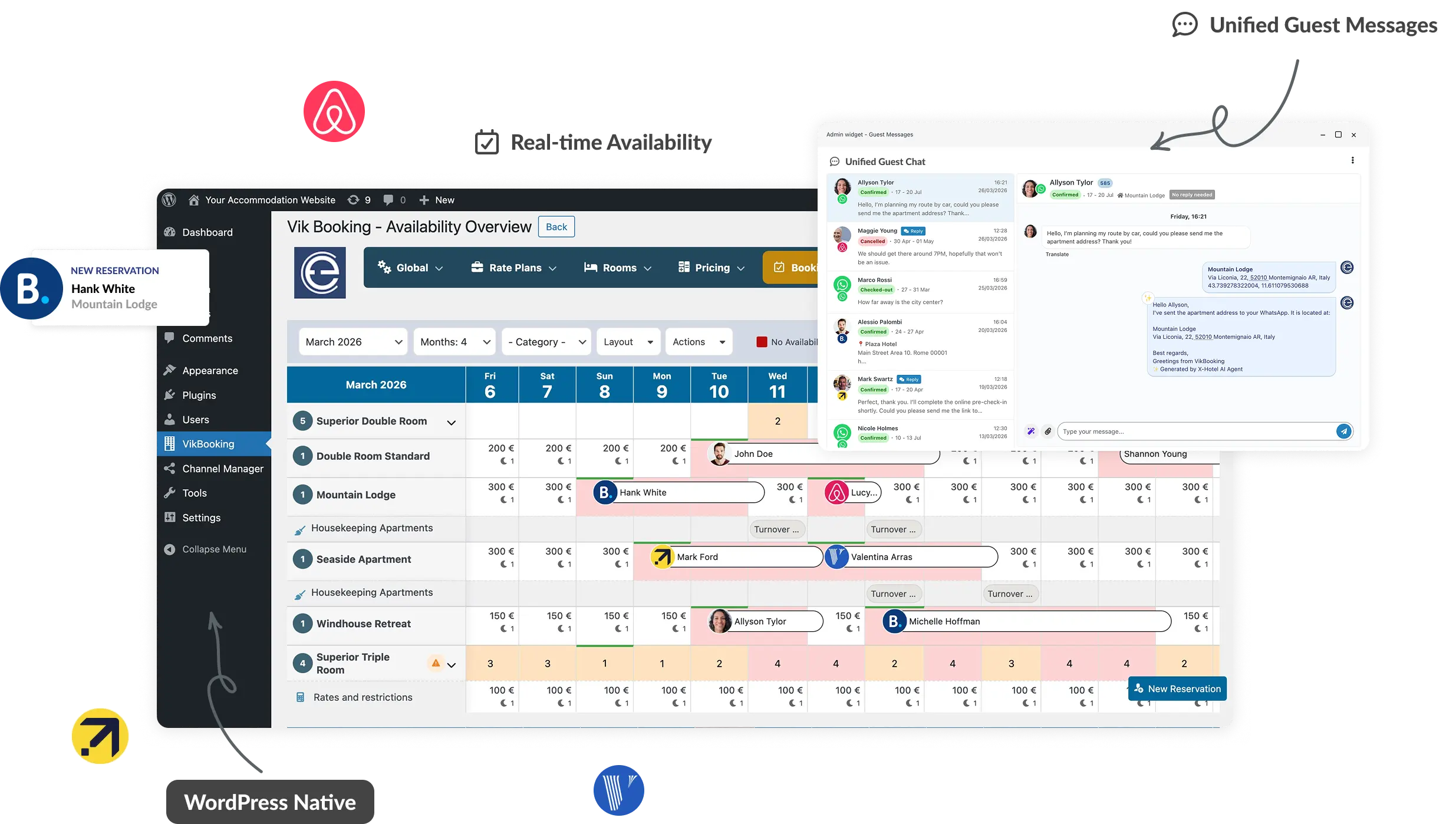 e4jConnect Dashboard: Professional Hotel PMS and Channel Manager for WordPress and Joomla