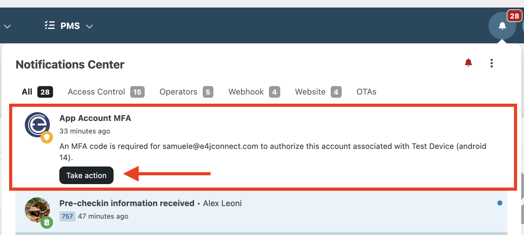Two-Factor authentication notification